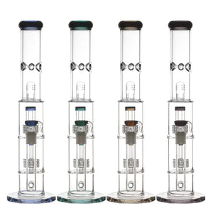 Akoya Glass - 5mm Double Crystal Percolator Bong Tower