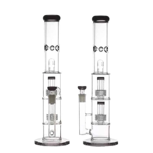 Akoya Glass - 5mm Double Crystal Percolator Bong Tower