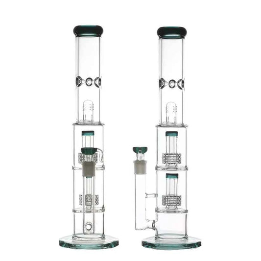 Akoya Glass - 5mm Double Crystal Percolator Bong Tower