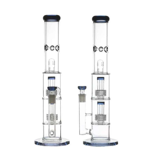 Akoya Glass - 5mm Double Crystal Percolator Bong Tower