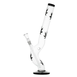 Glasbong | Schwarzes Blätter-Design