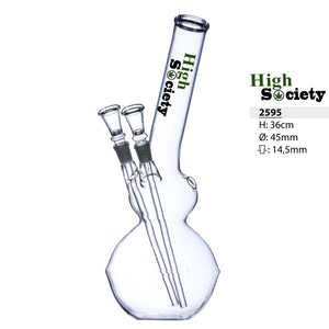 High Society Doppel-Chillum Glasbong