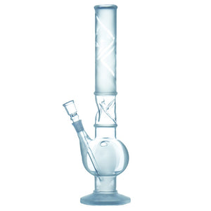 Sand Blasted Zylinderbong mit Bauch und Eis